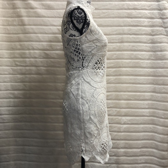 Nazz Couture white crochet turtleneck sleeveless dress. Size S. Minor flaws. - Picture 5 of 16